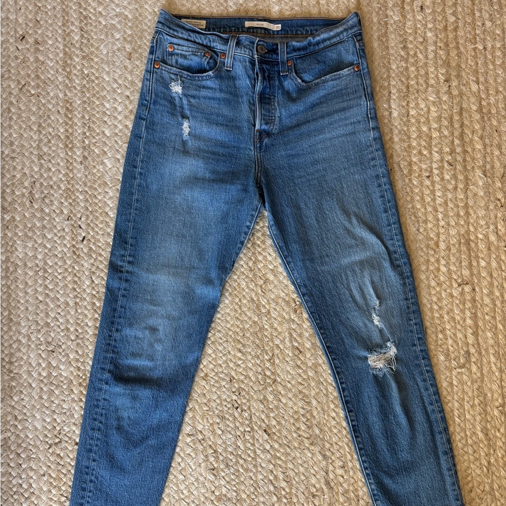 Levi’s “Wedgie” Blue Distressed Jeans